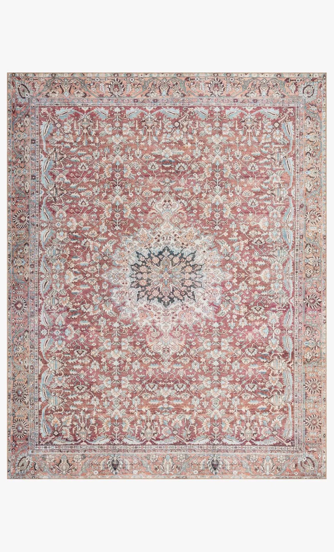 Wynter Wyn-05 Tomato/Teal Rug - Baconco