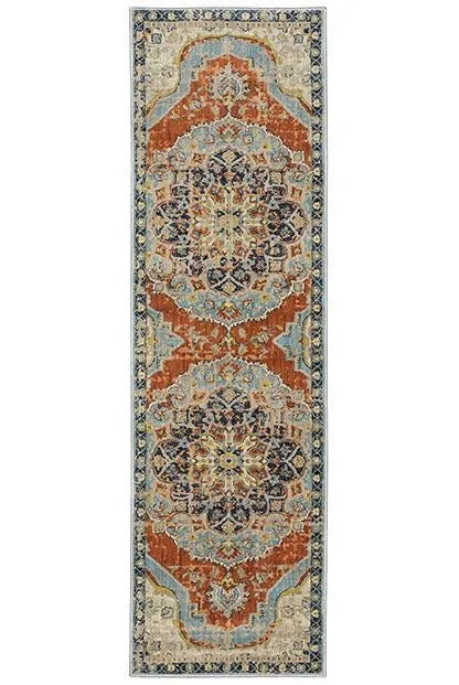 Xanadu 1332Q Orange/Blue Rug - Baconco