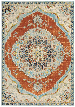 Xanadu 1332Q Orange/Blue Rug - Baconco