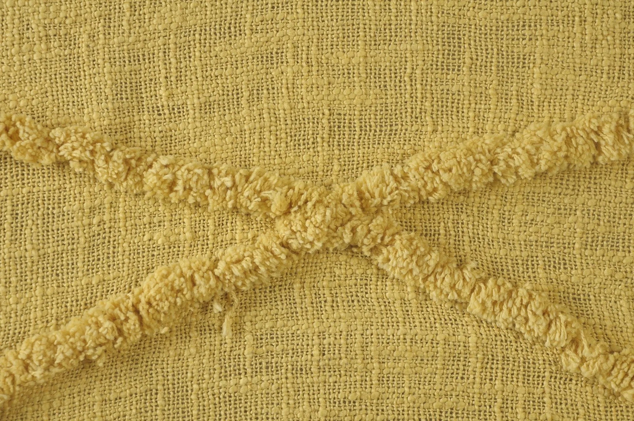 Yellow Tufted and Fringed  LR80177 Throw Blanket - Baconco