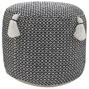 Zadia 34032BLK Black Pouf - Baconco