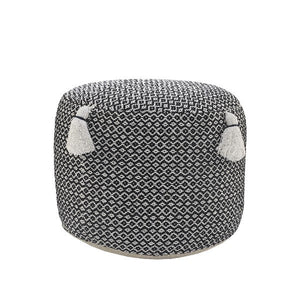 Zadia 34032BLK Black Pouf - Baconco