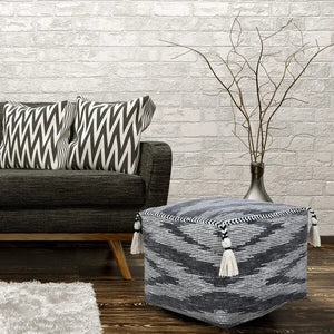 Zadia 34035GRY Grey Pouf - Baconco