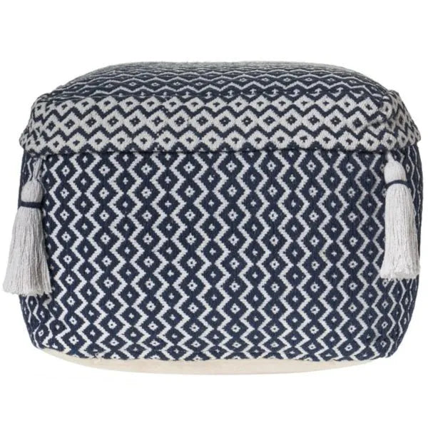 Zadia 99762NVI Navy/Ivory Pouf - Baconco