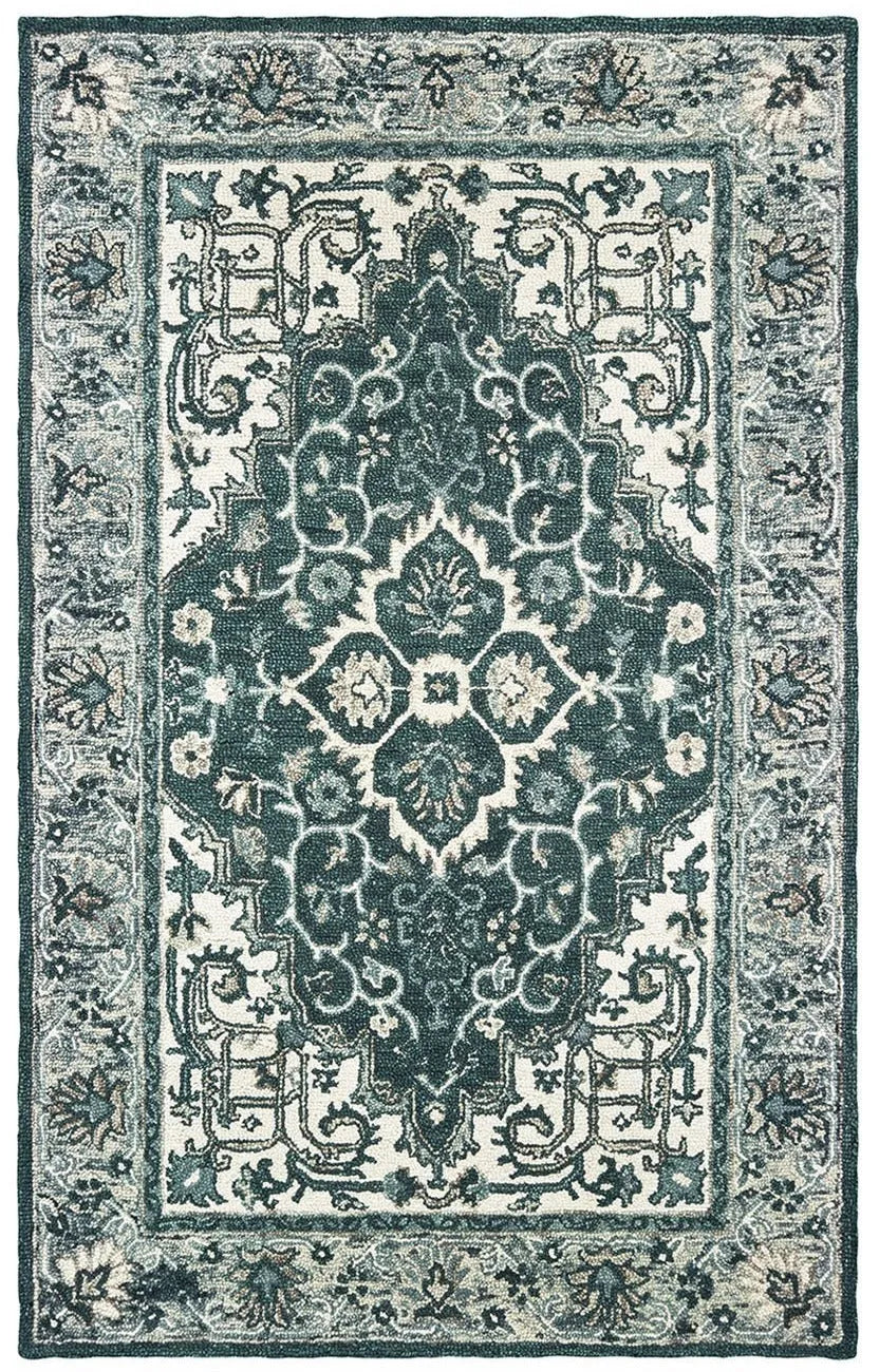 Zahra 75506 Grey Blue Rug - Baconco