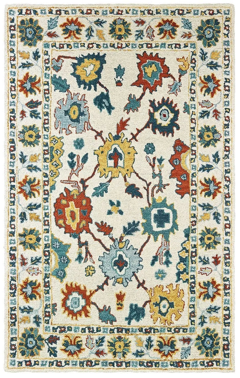 Zahra 75507 Ivory Gold Rug - Baconco