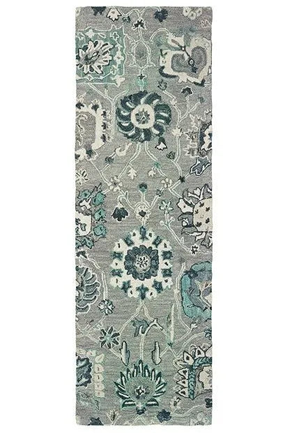 Zahra 75508 Grey Blue Rug - Baconco