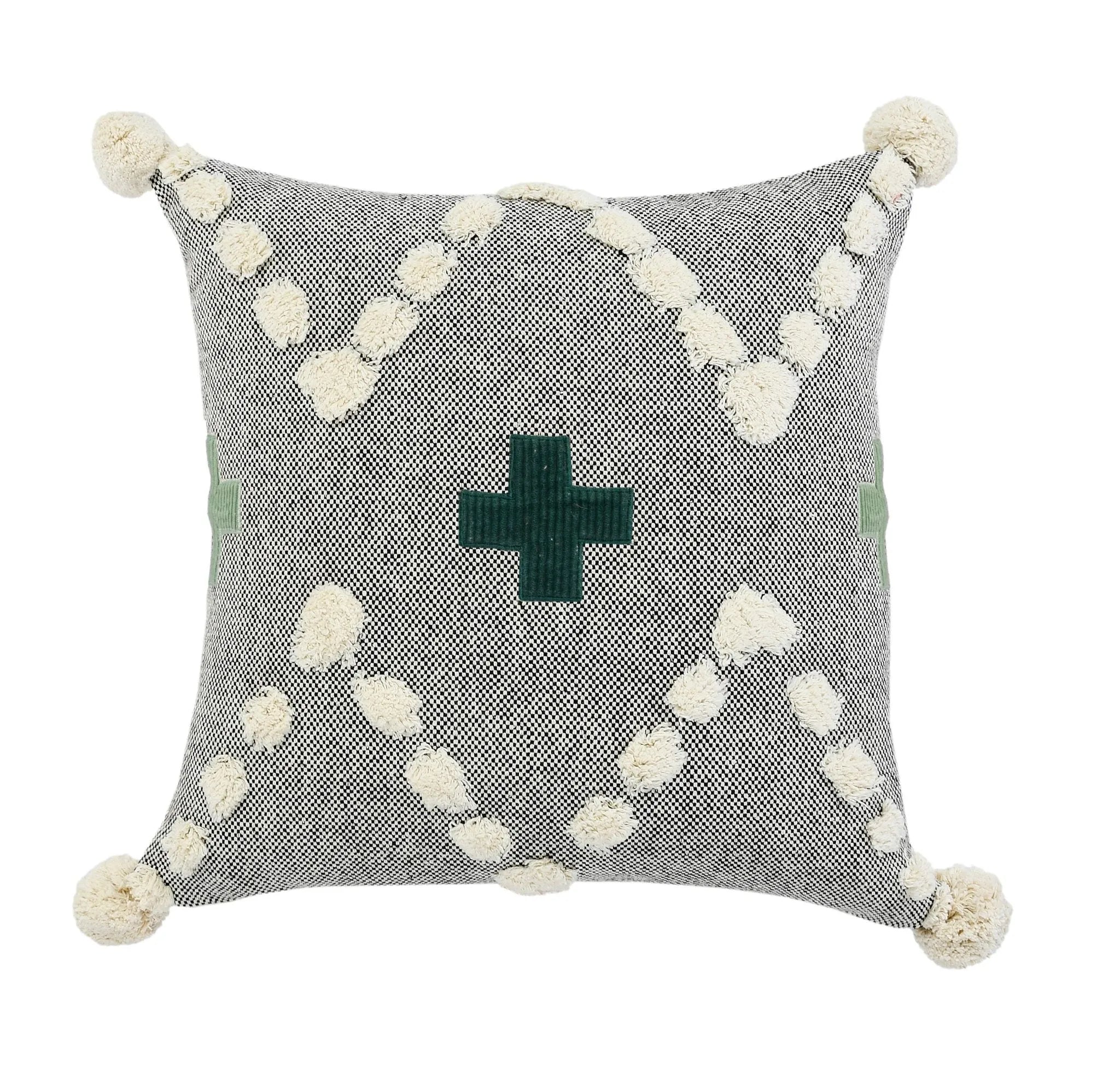 Zeal Lr07715 Gray/Black/Green Pillow - Baconco