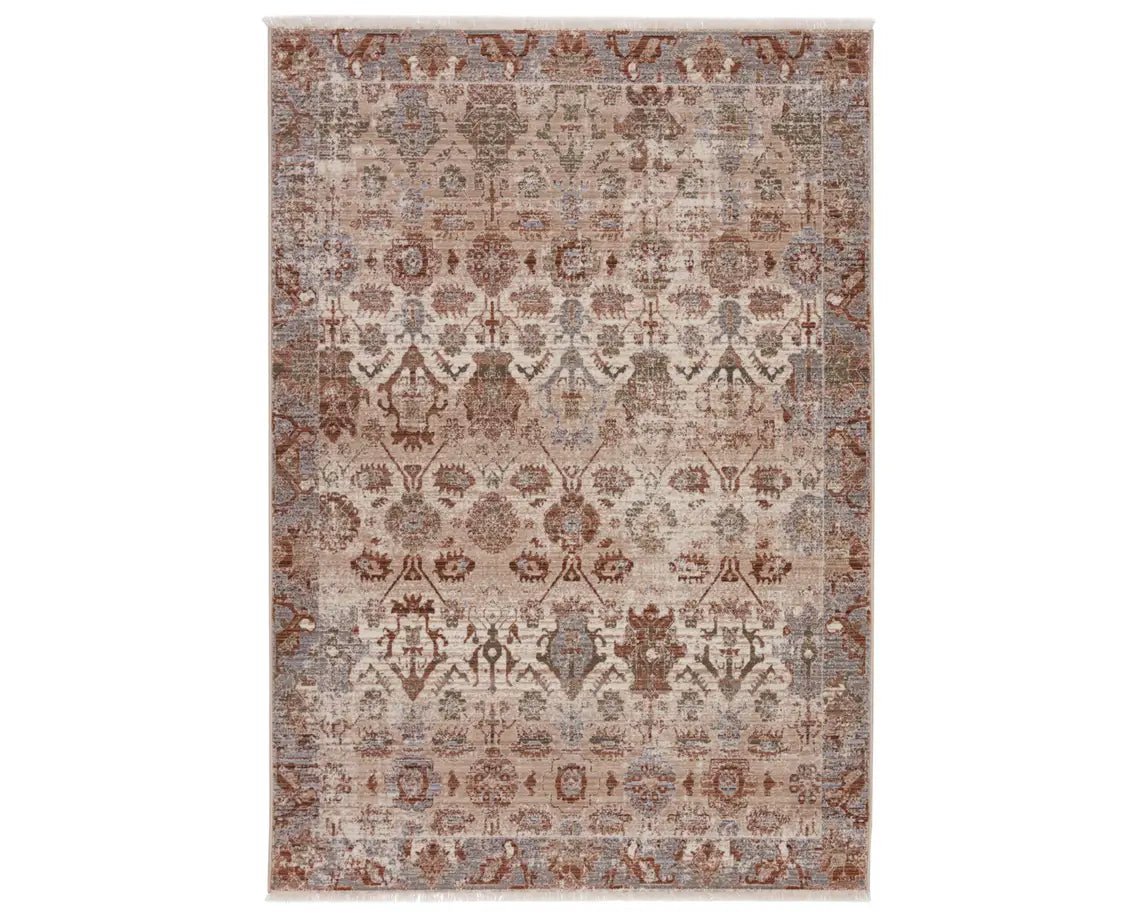 Zefira ZFA01 Beige/Rust Rug - Baconco