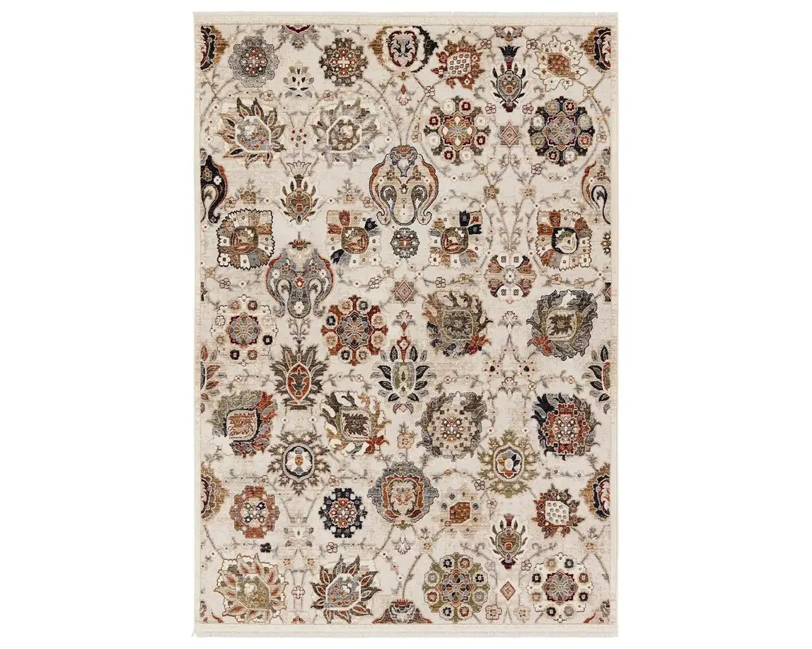 Zefira ZFA20 Cream/Red Rug - Baconco