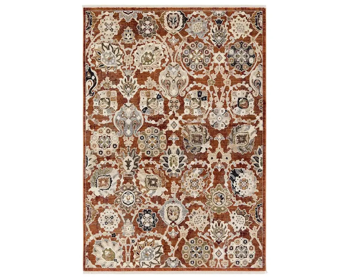 Zefira ZFA22 Orange/Cream Rug - Baconco