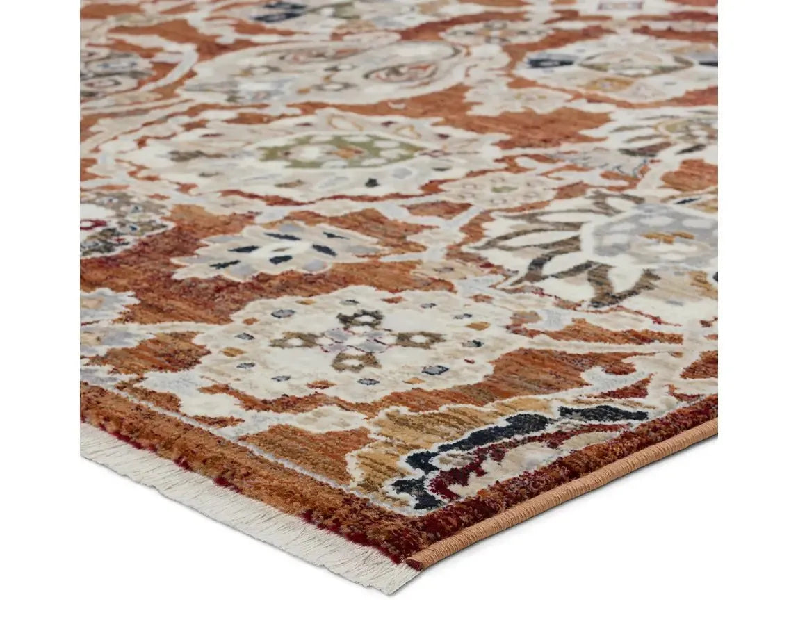 Zefira ZFA22 Orange/Cream Rug - Baconco