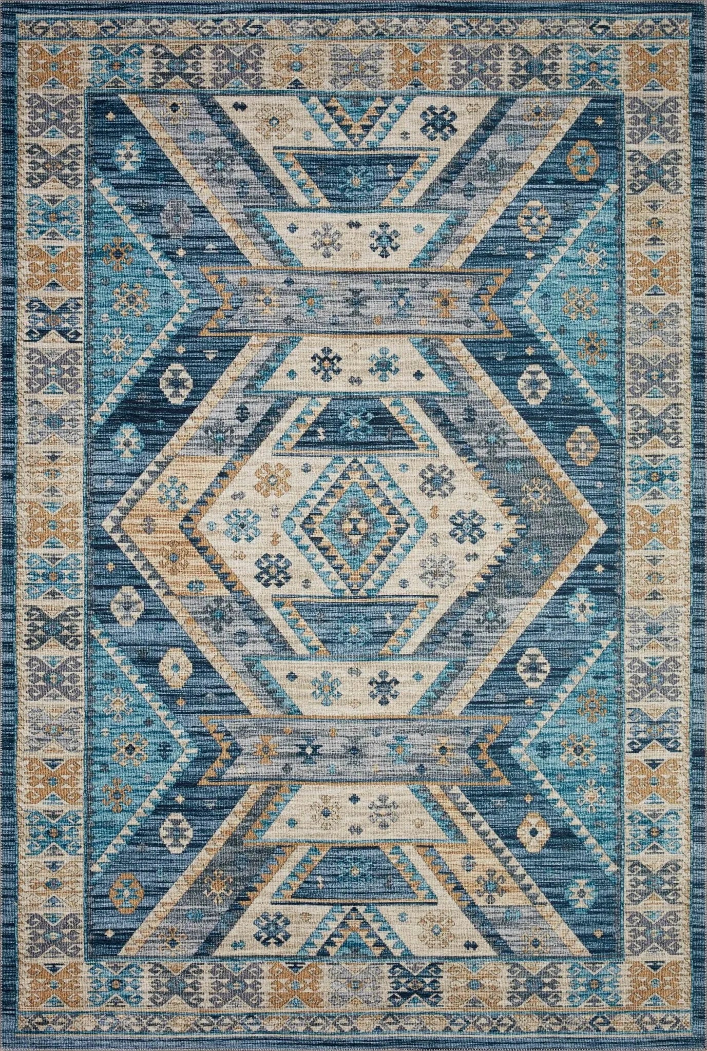 Zion Zio-02 Ocean/Gold Rug - Baconco