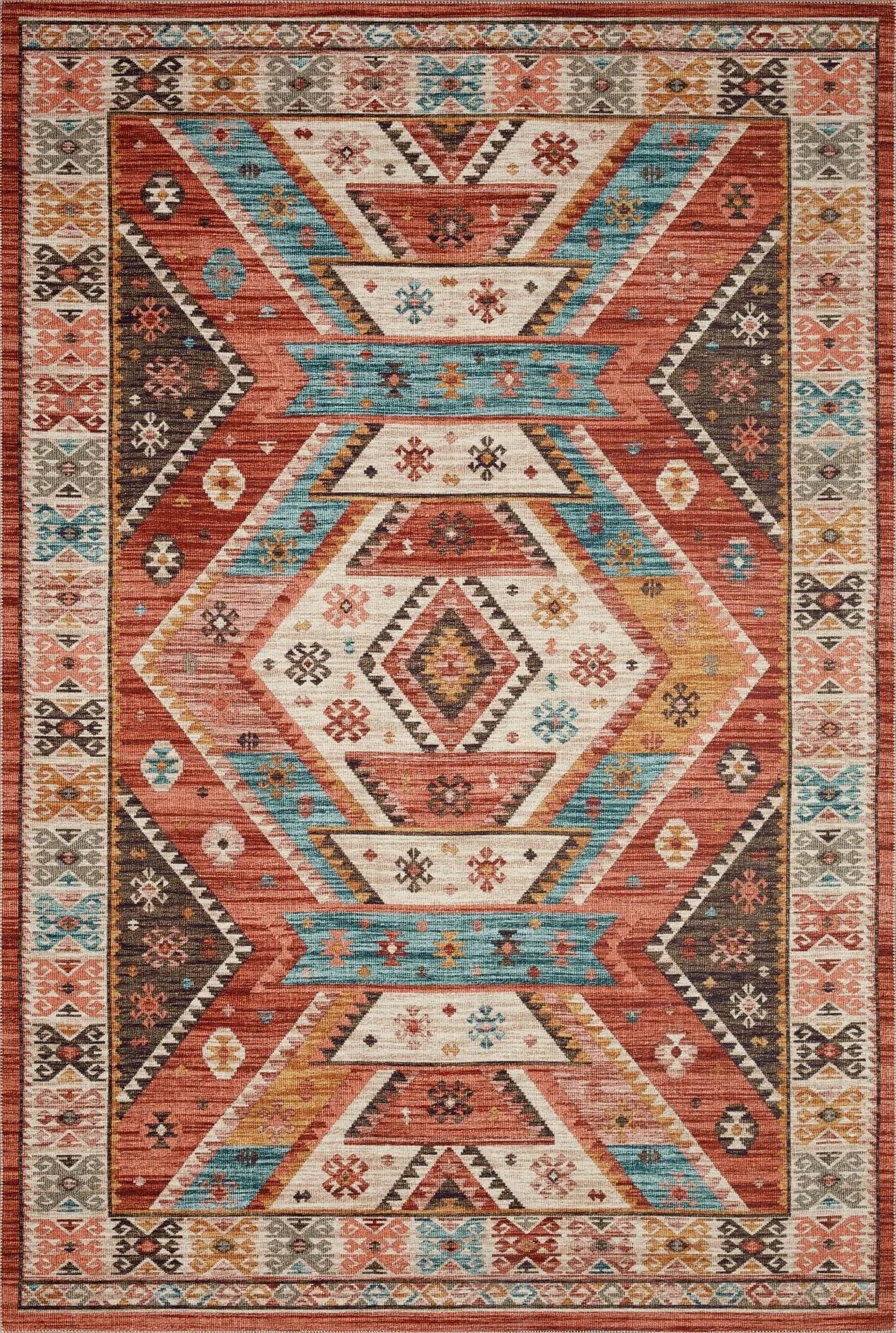 Zion Zio-05 Red/Multi Rug - Baconco