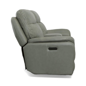 Zoey Power Reclining Loveseat with Console and Power Headrests - Baconco