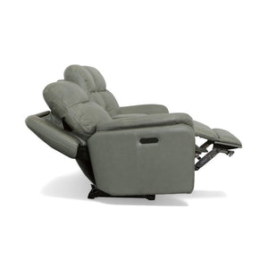 Zoey Power Reclining Loveseat with Console and Power Headrests - Baconco