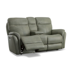 Zoey Power Reclining Loveseat with Console and Power Headrests - Baconco