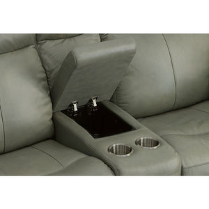 Zoey Power Reclining Loveseat with Console and Power Headrests - Baconco