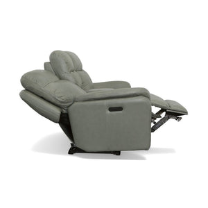 Zoey Power Reclining Loveseat with Console and Power Headrests - Baconco