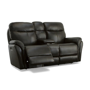 Zoey Power Reclining Loveseat with Console and Power Headrests - Baconco