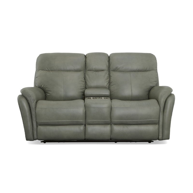 Zoey Power Reclining Loveseat with Console and Power Headrests - Baconco