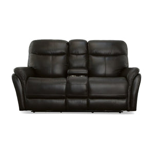 Zoey Power Reclining Loveseat with Console and Power Headrests - Baconco